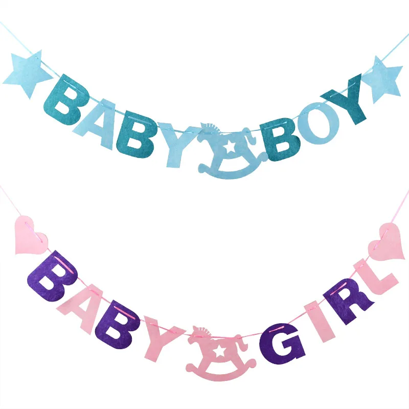 

3M Baby Shower Baby Boy Girl Felt Banner Party Decoration Bunting Party Favor Party Supplies birthday party decorations kids