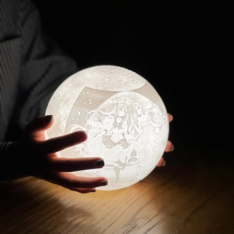 

3D Светодиодная лампа в виде Луны, перезаряжаемый цветной сенсорный ночсветильник для домашнего декора, детские подарки, 16 цветов