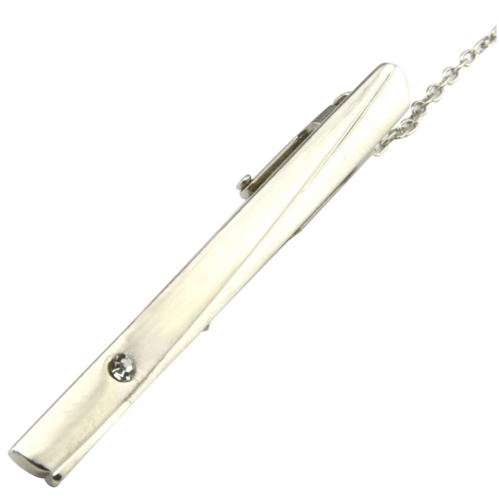 

3 Pcs Accessories Wedding Tie Clip Business Daily Curve Stripes Plated Gift Metal With Rhinestone Clothes Cuff Link Set Fashion