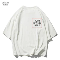 custom mens new oversize solid color five point sleeve t shirt short sleeve t shirt relaxed fit longline drop shoulder