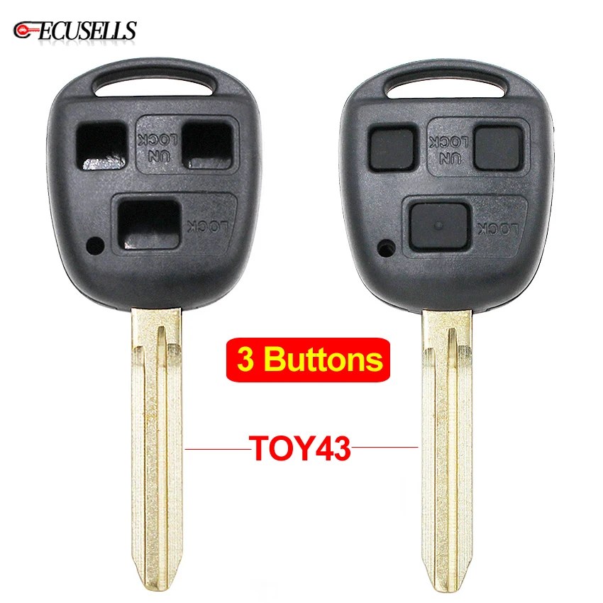 3 кнопки дистанционного ключа оболочки чехол TOY43 Uncut лезвие с или без Pad для Toyota RAV4