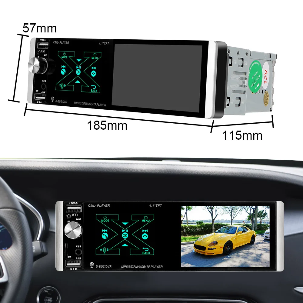 LEEPEE In dash HD мультимедийный плеер 1 Din автомобильный fm радио Интеллектуальный Bluetooth 4