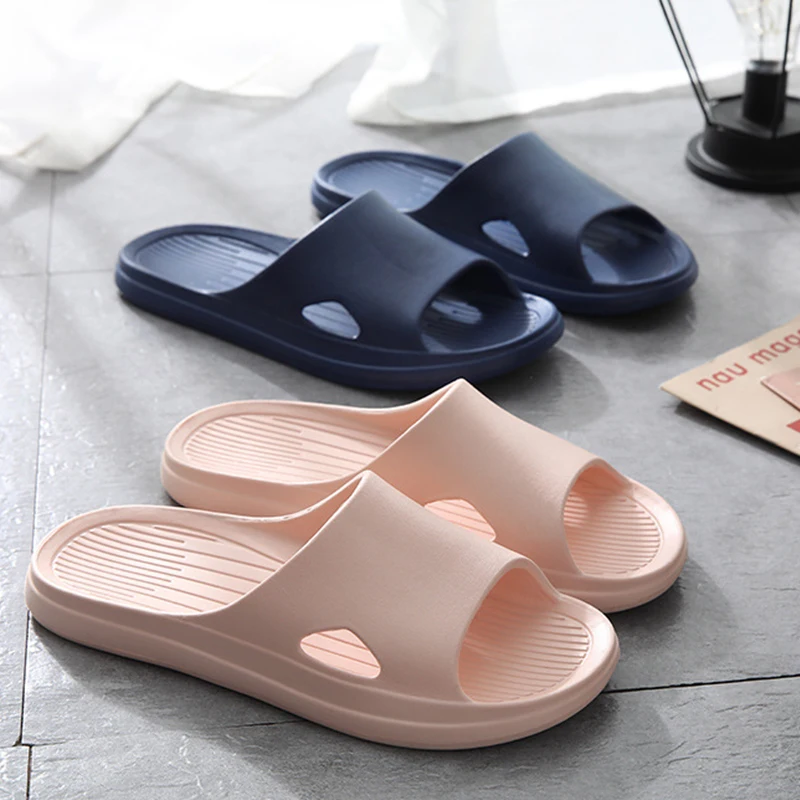 

Slippers Women 2021 New Couple Eva Bathroom Bath Indoor Home Non-slip Thick Bottom Slippers Women Bathroom Shoes
