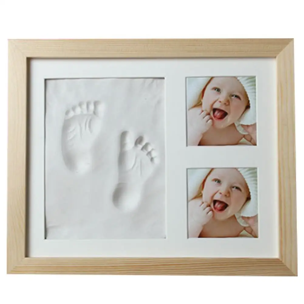 Белый Детская ручная и ножная печать для рук и ног формочка Bebe Baby фоторамка с крышкой отпечатков пальцев грязевой набор детский памятный подарок для роста - Цвет: Белый