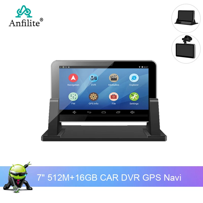 Anfilite 7 дюймовый автомобильный видеорегистратор Android GPS навигация емкостный 512 Мб 16