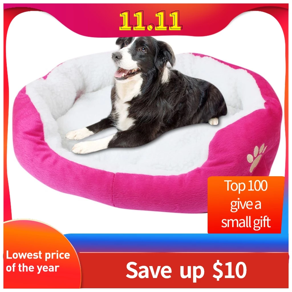 Теплая Флисовая кровать для питомца собаки щенка кошки плюшевый уютный
