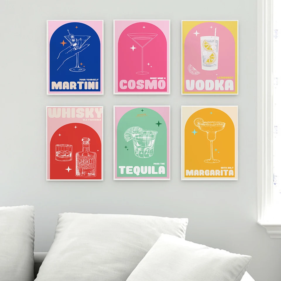 Картина на холсте для коктейлей и напитков, без рамки