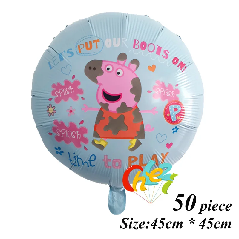 Style 3 50 шт. PEPPAPIG Джордж фольгированные шары ребенок с днем рождения вечерние украшения детский душ воздушные гелиевые балоны детские игрушки - Цвет: Style 3