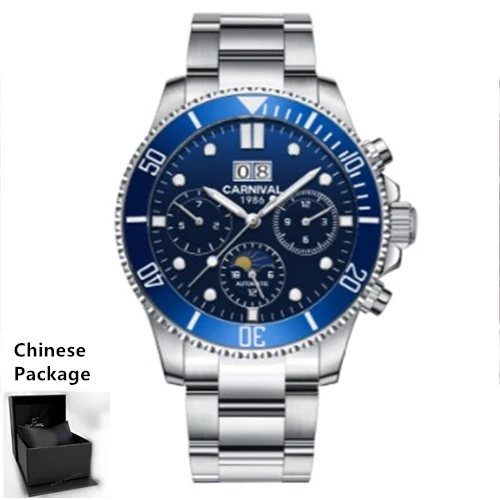 Blue C8880 C Карнавальные мужские часы Лидирующий бренд роскошный механический автоматический ролевые Роскошные деловые мужские часы водонепроницаемые наручные часы Moonphase reloj - Цвет: Blue C8880 C