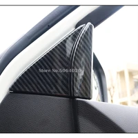 for nissan navara np300 2017 2018 2019 accessories abs carbon fibre car interior a pillar speaker horn ring cover trim 2pcs