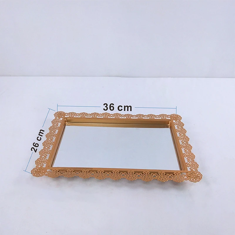 Square plate Европейский Золотой Стиль Солнцезащитные очки, зеркальные круглые металлическая, для подставки для пирожных пластина домашняя одежда для свадьбы, дня рождения подставка для торта инструмент - Цвет: Square plate