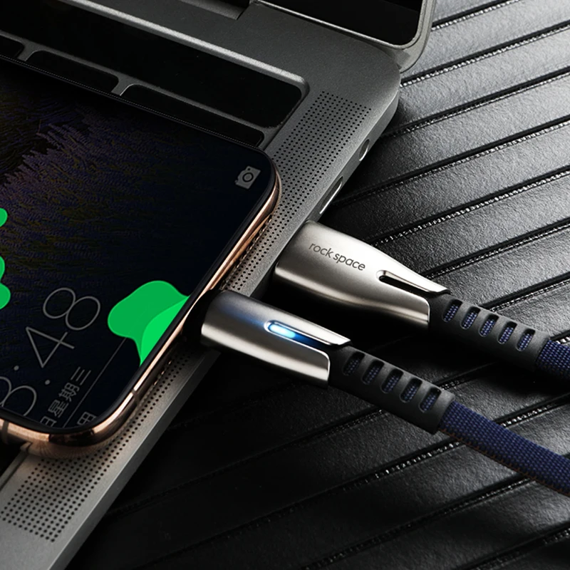 ROCK светодиодный светильник usb type C кабель для samsung Xiaomi Redmi Note 7 8 10 проволока из