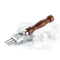 ice pick stainless steel ice chisel removal pick with solid wood handle sturdy ice chipper crusher bar accessories bar tools