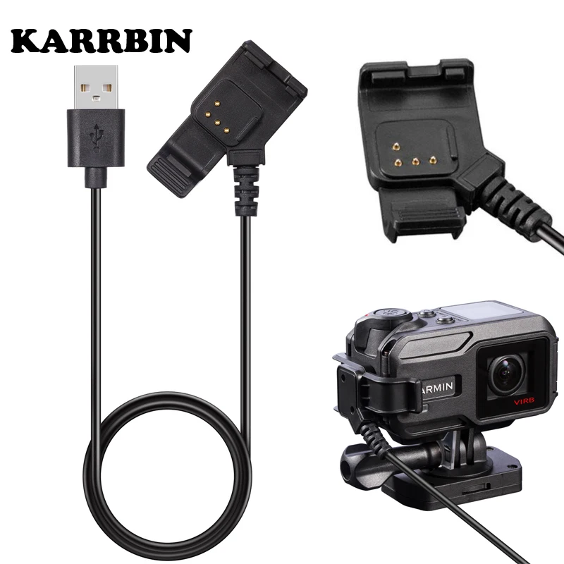 

USB-кабель KARRBIN для синхронизации данных и зарядки, зарядное устройство USB для Garmin Virb X & XE, Сменное зарядное устройство для экшн-камеры GPS