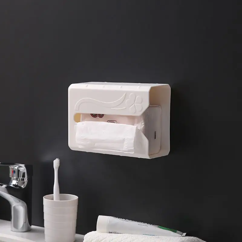Self Adhesive Tissue Box Napkin Paper Holder Case Container Wall Mounted Garbage Bag Dispenser Storage Rack | Дом и сад