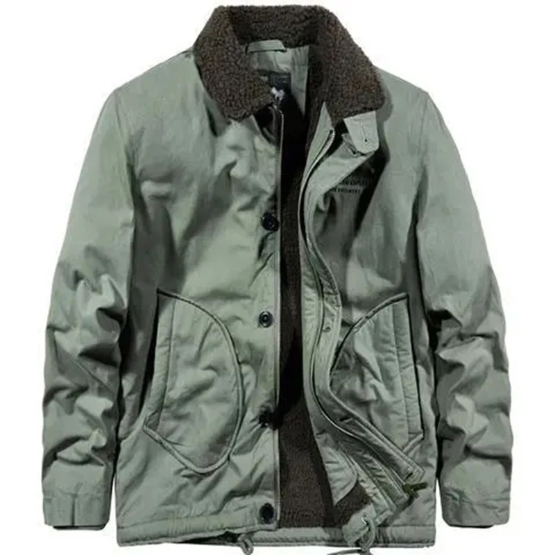 2021 Men Winter Jacket New Cashmere Blouson Home Male Lapel Business Coat Warm Thick Splice Cotton Velvet Overalls parkas