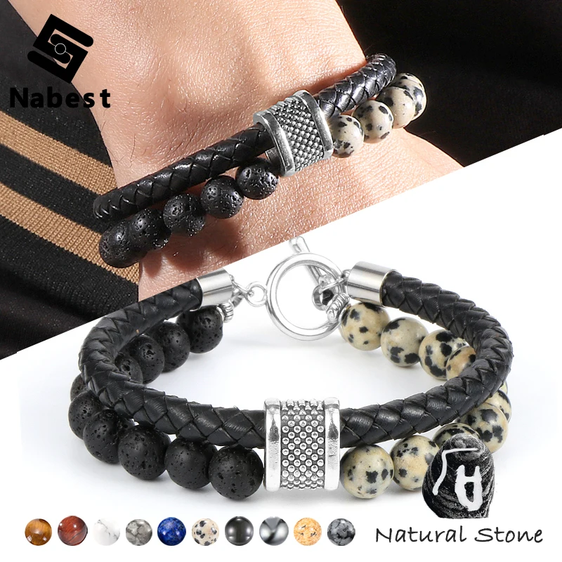 Мужской браслет из тигрового глаза с натуральным камнем обсидиан Лазурит бисера