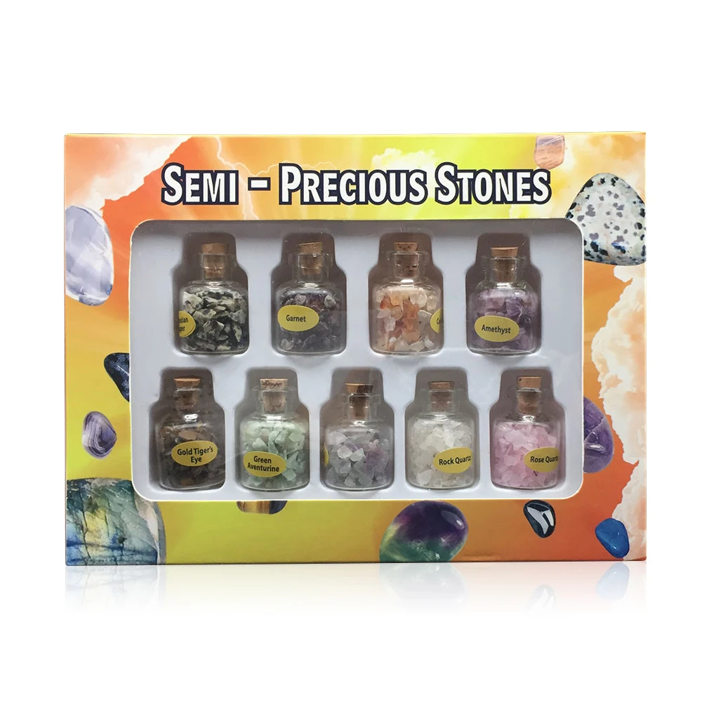 9 шт./компл. мини бутылочки из камней натуральная полудрагоценная бутылка желаний