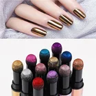 Волшебная пудра-ручка для ногтей с воздушной подушкой, 12 цветов, голографический хромированный Блестящий карандаш для дизайна ногтей Laqcuer с зеркальным эффектом, макияж, меловой карандаш TSLM1