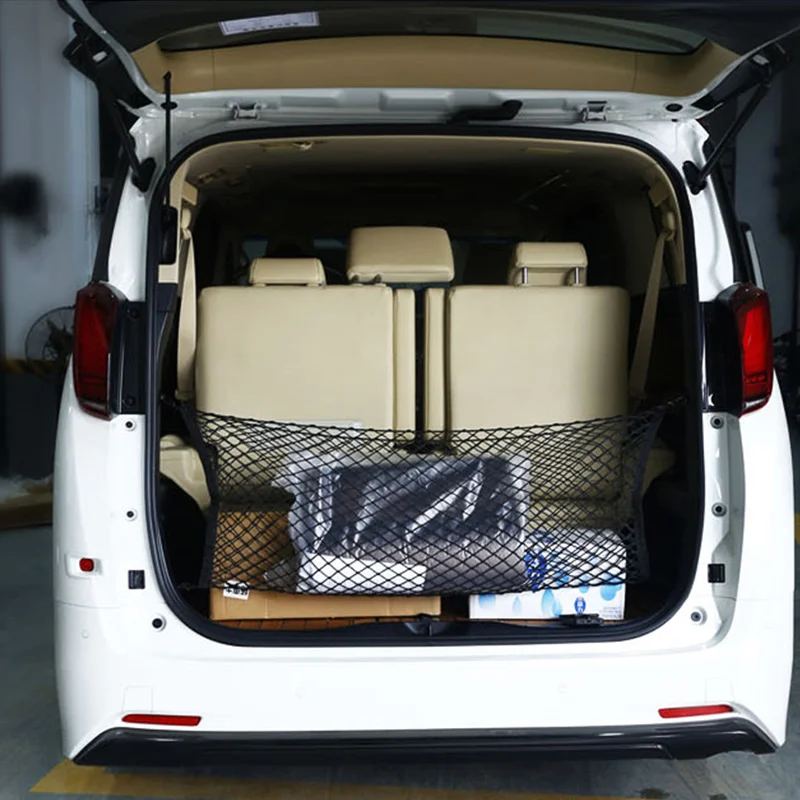

Car Storage Organizer Bag Car Rear Mesh Trunk Seat Elastic String Net Storage Bag Auto Large Capacity Organizer Seat Back Bag