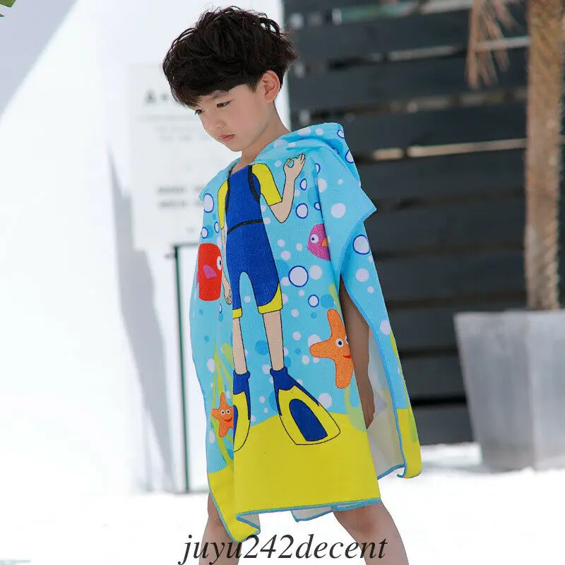 Мягкое теплое детское банное одеяло с капюшоном и мультяшным принтом | Мать