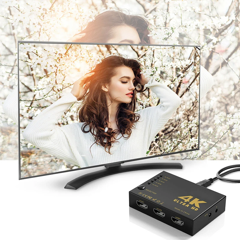 Коммутатор совместимый с HDMI переключатели 4K HD 1080P 3-портовый переключатель