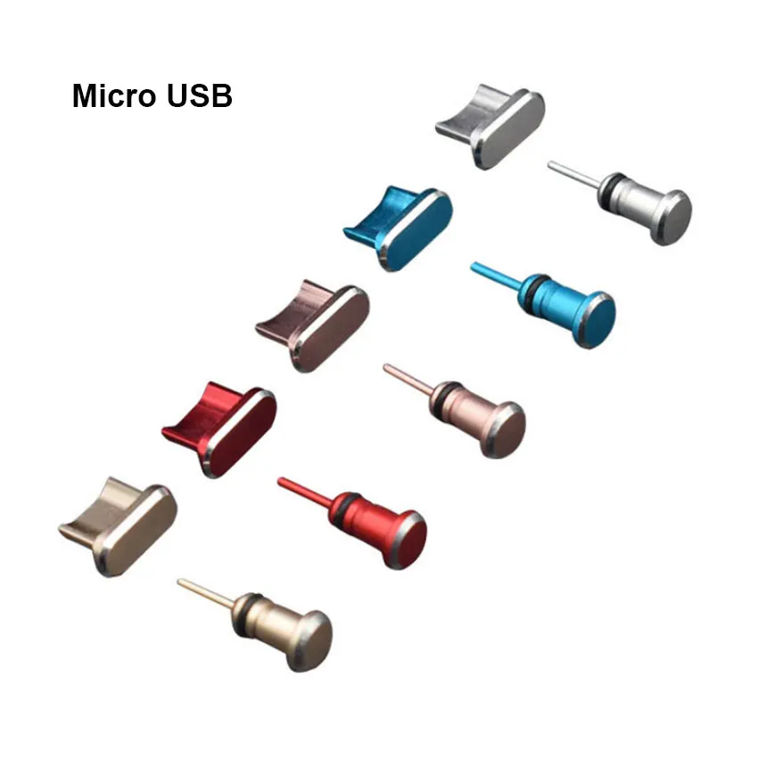 2 в 1 металлическая Пылезащитная заглушка Micro USB Type C порт для зарядки разъем
