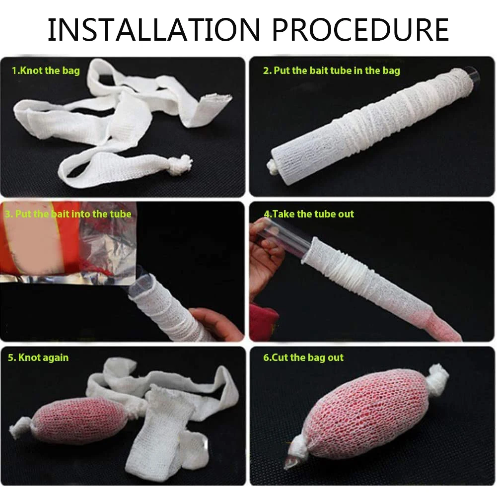 

1PCS Water Dissolving PVA Narrow Mesh Tube Net Carp Fishing Feeder Lures Refill Plunger Bar Tackle Carp Fishing Feeder PVA Mesh