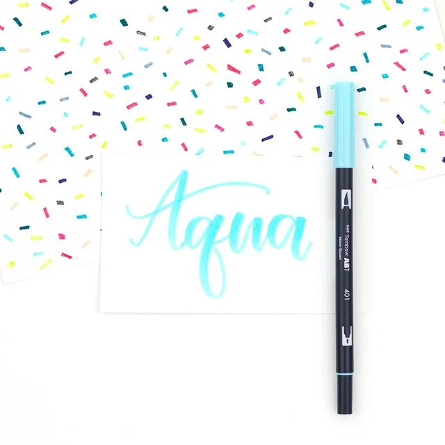 TOMBOW AB-T художественная кисть Ручка японская каллиграфия ручка 96 цветов Двойные головки Профессиональный водный маркер ручка для рисования - Цвет: 401