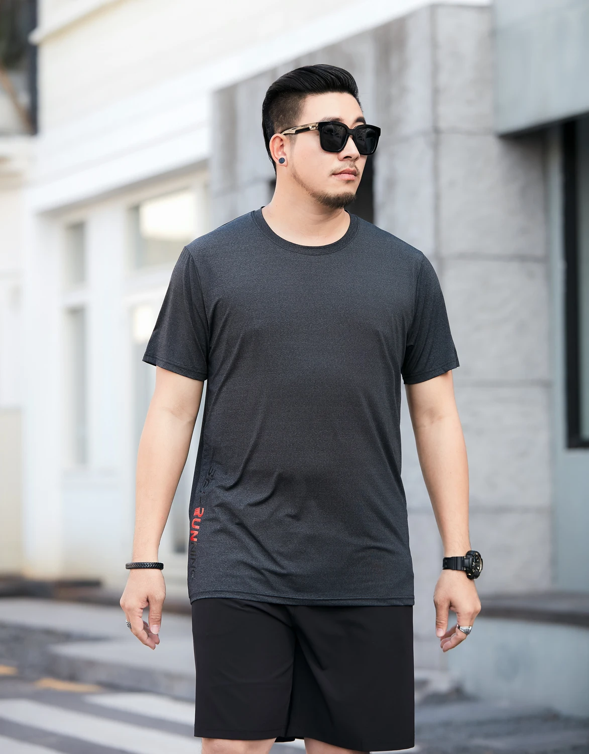 

size 8XL 7XL 6XL plus Arrivals Men T Shirt Top + Shorts Summer Two Pieces Short Sleeve Casual Quick-drying Tee Shirts Set