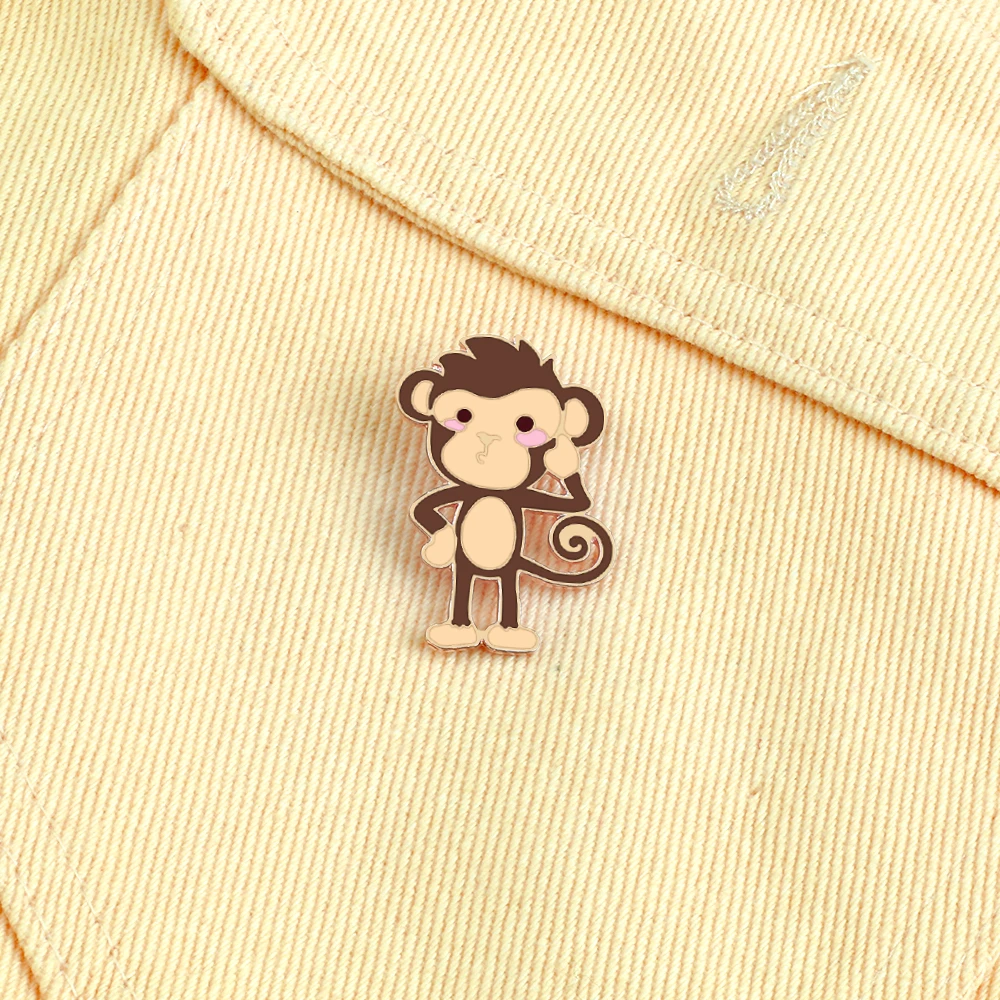 Новое поступление эмалированная брошь в виде обезьяны высокое качество животных