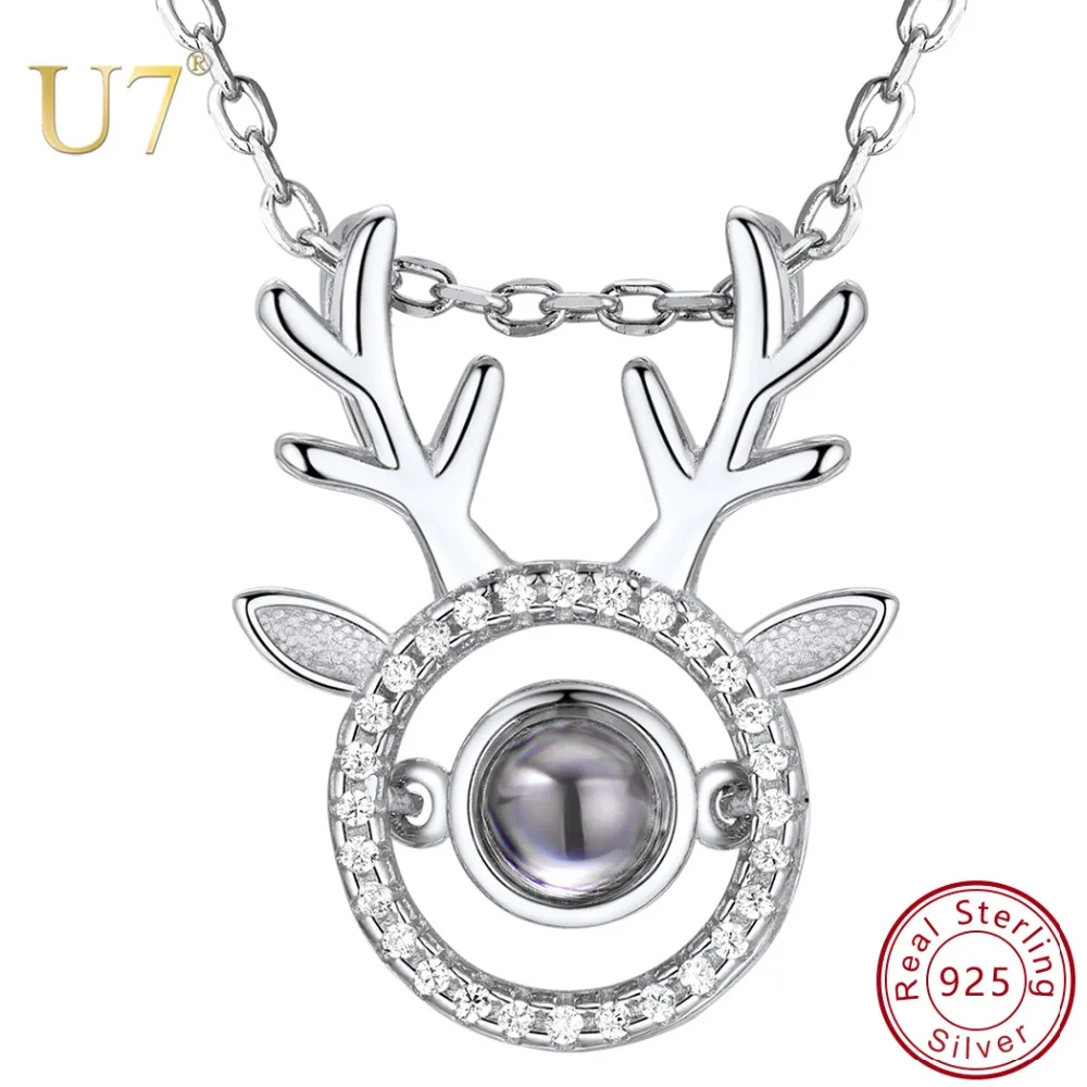 U7 нано Индивидуальное Имя ювелирные изделия искусственное серебряное ожерелье