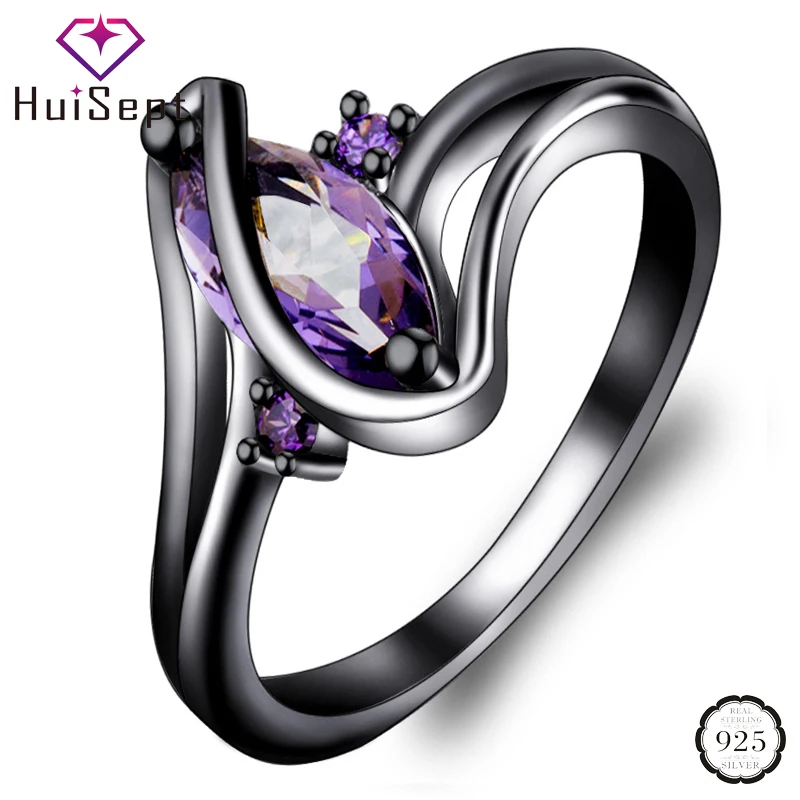 Кольца HuiSept из серебра 925 пробы ювелирные изделия с цирконом драгоценный камень