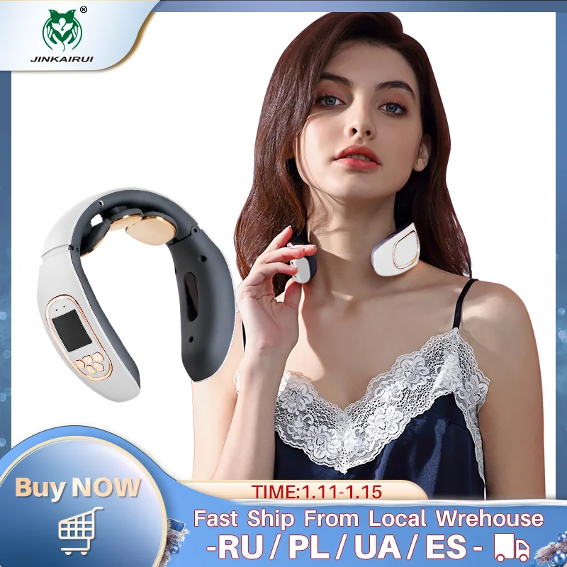 2020 новейший обновленный импульсный массажер для шеи 3 панели с подогревом