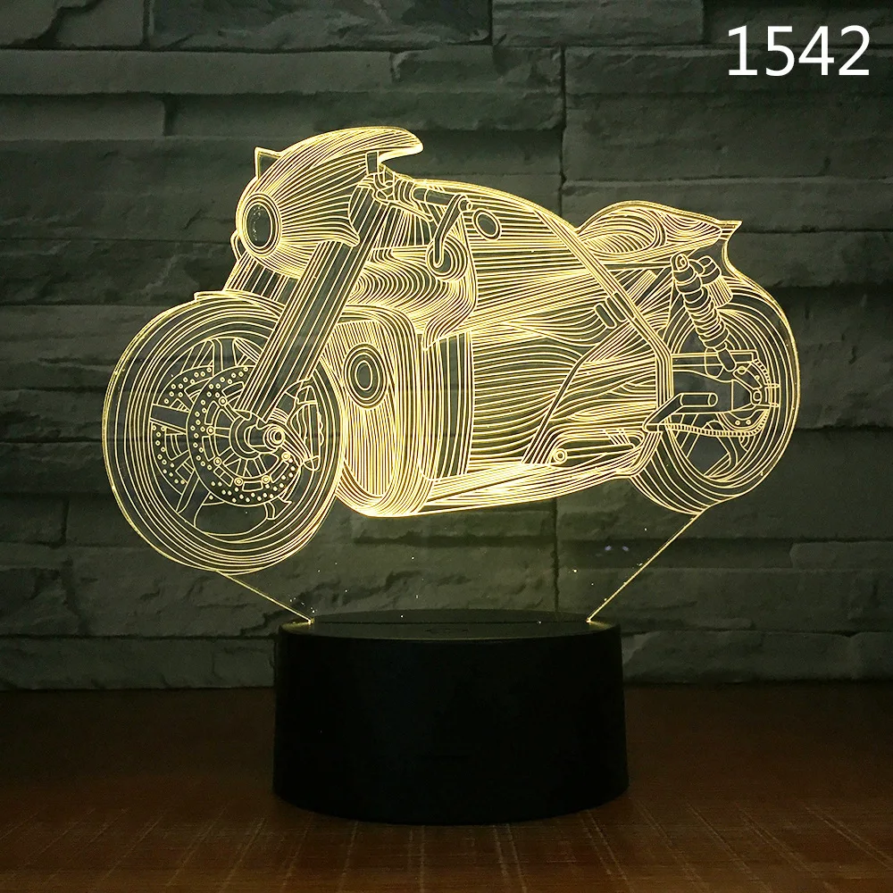 

Motorcycle Bike Motorbike 3D Night Lamp Acrylic Laser Illusion 7/16 Colors Remote Kids Friends Gift Toys 1pc Drop Ship