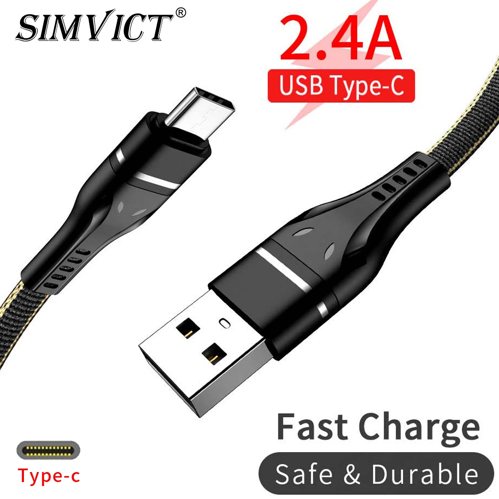 Кабель SIMVICT USB Type C для кабель Samsung S9 Xiaomi Мобильный телефон USBC Быстрая зарядка