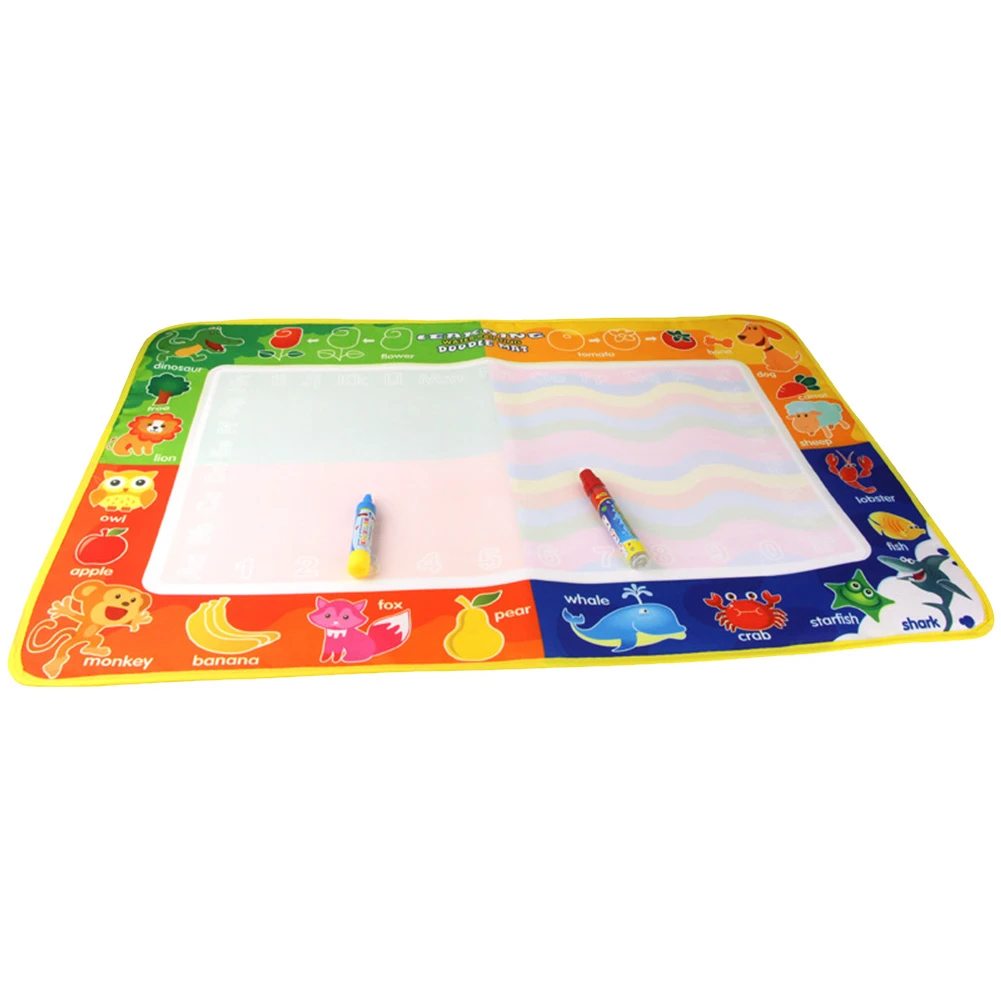 

Water Doodle Mat, Water Drawing Mat Kids Toys Large Magic Toddlers Painting with 2 Magic Pen for Boys Girls Size 74*49cm