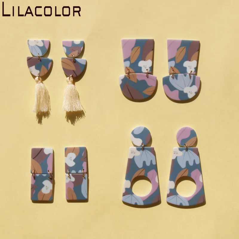 Lilacolor 2020 Модные Новые разноцветные геометрические круглые квадратные акриловые