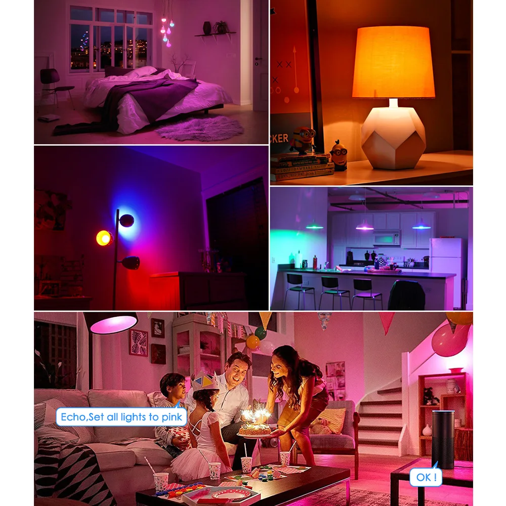 15W WiFi умный светильник лампа RGB Белый Magic LamDimmable LED E27 B22 накаливания совместимый с