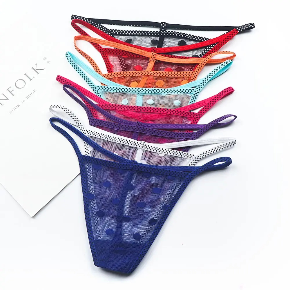 Женское сексуальное нижнее белье в горошек трусики с принтом стринги Панталоны
