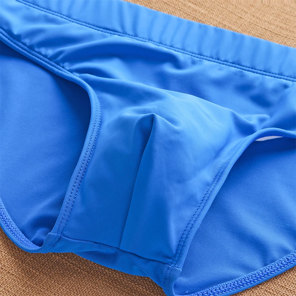 

New Men's Swimming Trunks Low Waist Sexy Solid Color Bikini European And American Fashion Triangle Beachwear Summer Beach Surf
