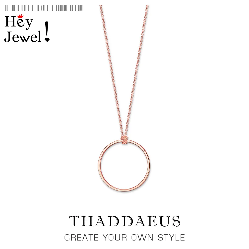 

Charm Necklace Rose Gold Color Circle,2020 Romantic Fashion Charm Carrier Jewelry Europe 925 Sterling Silver Gift For Women Men