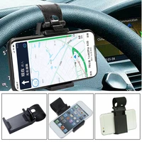 universal car interior gps phone clip stand stying steering wheel mobile phone mount holder clip accessories black