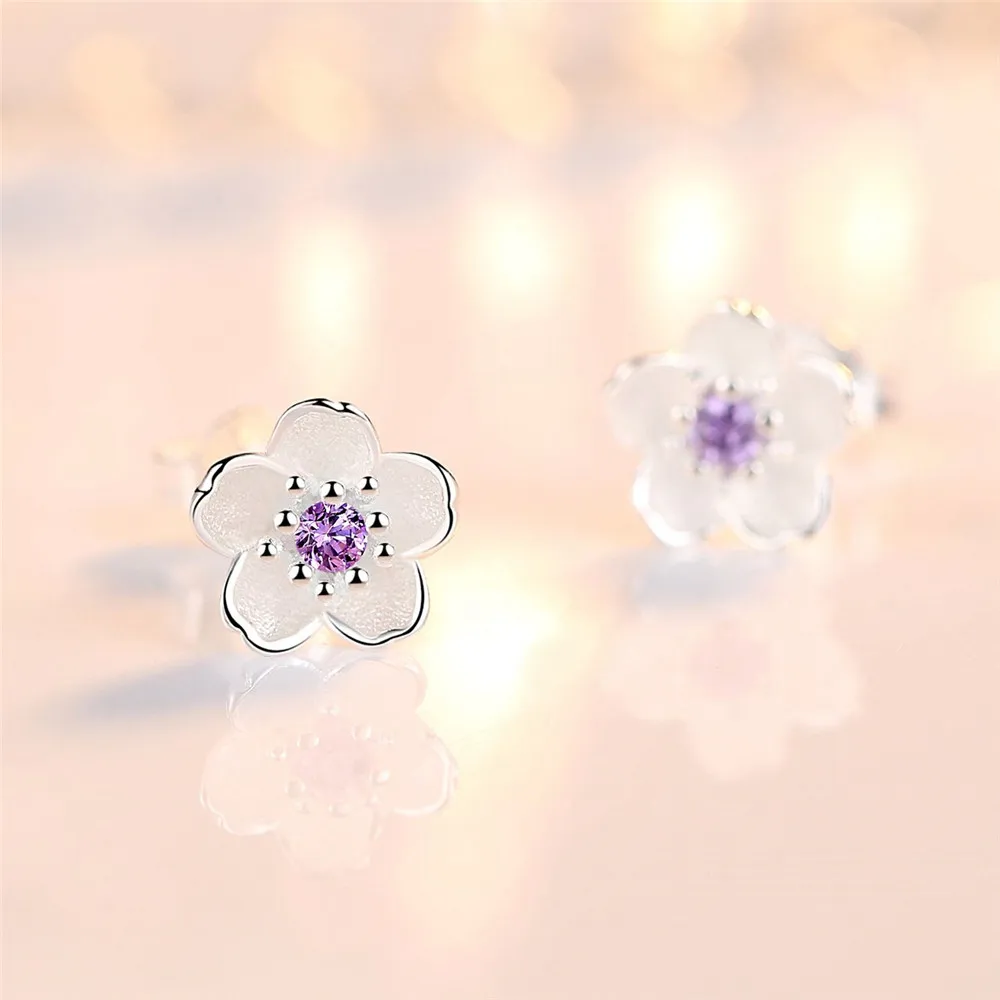 Purple Earrings SHDEDE Модные Ювелирные наборы женские аксессуары CZ Кристалл от Swarovski Подвеска для вечеринок Ожерелье Серьги Горячая не аллергия+ WH22 - Окраска металла: Purple Earrings