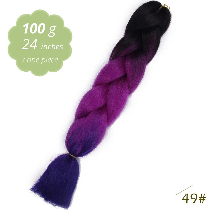 49 AISI BEAUTY Crochet Braids Synthetic Hair Jumbo Braiding Hair 100g/Pack Pink Grey Twists Braids Hair Extensions - Цвет: 49
