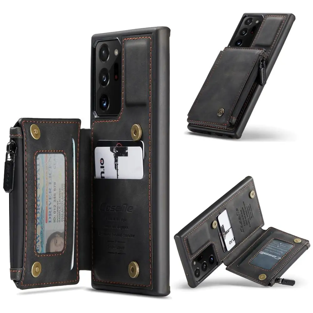 

Caseme Phone cases Zipper Wallet ID Card Holder leather Ultra-thin for Samsung Galaxy Note 9 10 10 pro 20 20 Ultra