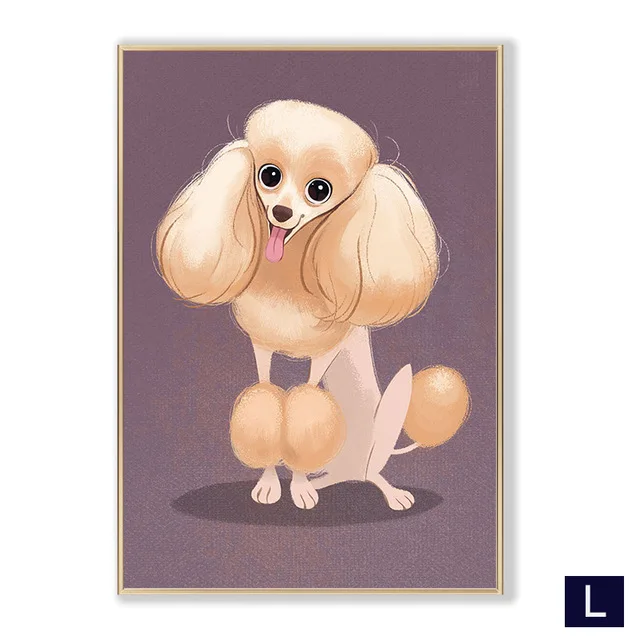 

Nordic Home Cartoon Pet Poster Animal Decoration Painting Dog Cat Canvas Painting Wall Art Picture Living Room Wall Decoration