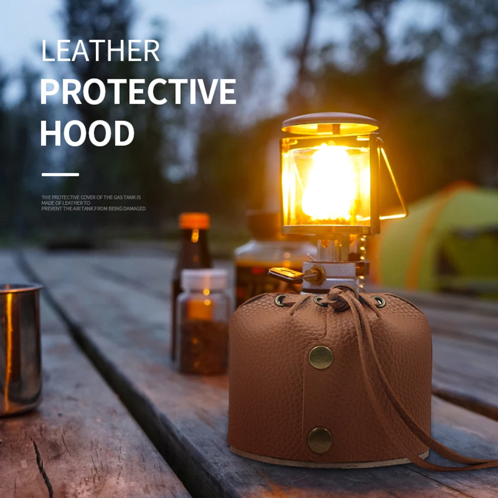

Camping Gas Tank Leather Case 450/230g Gas Canister Protective Cover Bag Fuel Cylinder Storage Bag Durable Outdoor Camping Tools