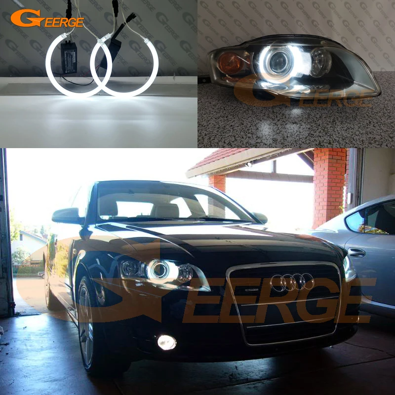 Для Audi A4 S4 RS4 2005 2006 2007 2008 2009 ксеноновые фары отличные ультра яркие CCFL ангельские глазки DRL halo кольца