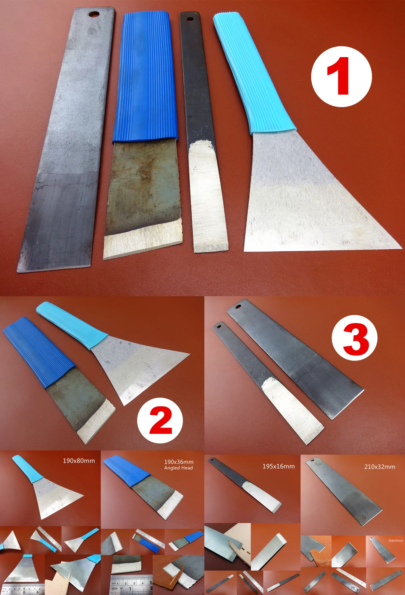 3 вида кожевенное ремесло быстрый стальной нож для заготовки резак Мясницкая